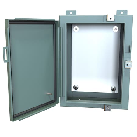 N4 Wallmount Enclosure With Panel, 16 X 12 X 6, Steel/Gray